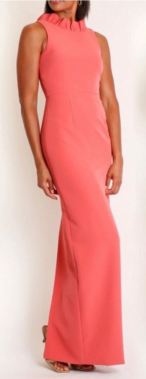 Camilyn Beth Alexandria Ruffle column gown in salmon WOMENS 6